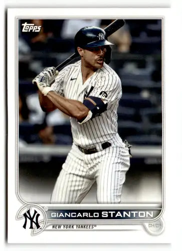 Giancarlo Stanton baseball card from 2022 Topps Team Sets New York Yankees team set