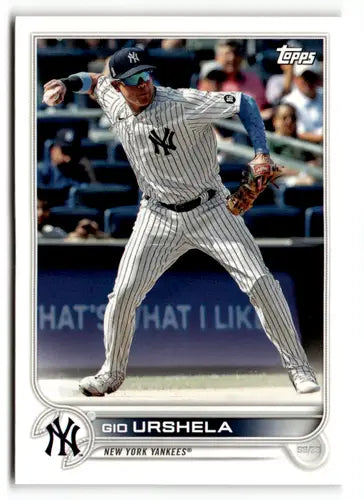 Gio Urshela baseball card from 2022 Topps Team Sets New York Yankees original gloss