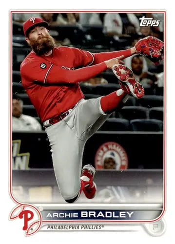 Original gloss Archie Bradley baseball card from 2022 Topps Team Sets Philadelphia Phillies