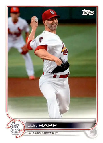 J.A. Happ baseball card from 2022 Topps Team Sets St. Louis Cardinals with original gloss