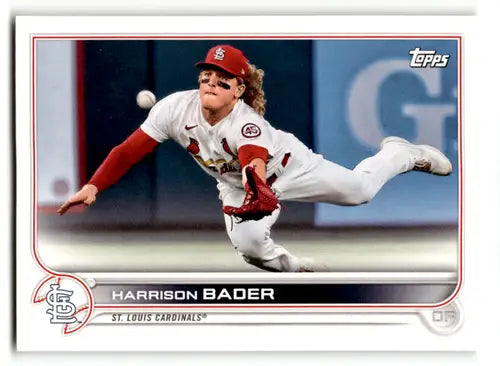 Original gloss Harrison Bader baseball card from Louis Cardinals 2022 Topps Team Sets