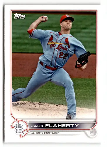 Louis Cardinals Jack Flaherty baseball card with original gloss from 2022 Topps set