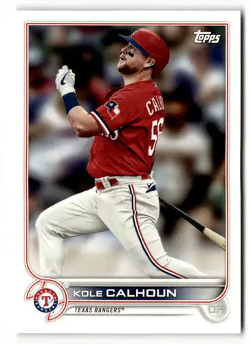 Baseball trading card from 2022 Topps Team Sets Texas Rangers featuring Kole Calhoun