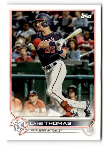 Original gloss Lane Thomas baseball card from 2022 Topps Team Sets Washington Nationals