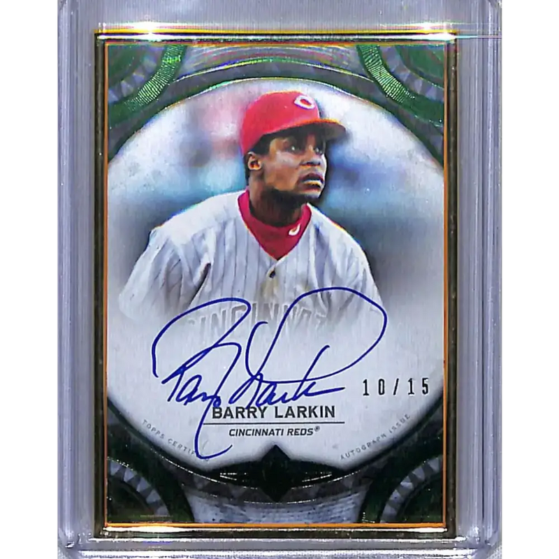 2022 Topps Transcendent Emerald # Barry Larkin EX Excellent Auto 10/15 Cincinnati Reds Baseball Card - Baseball Card