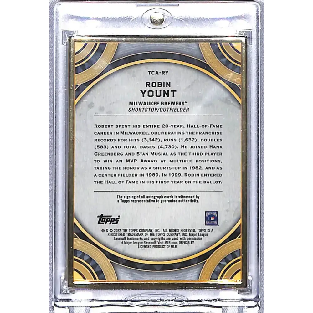 2022 Topps Transcendent Emerald #TCA-RY Robin Yount NM-MT Auto 8/15 Milwaukee Brewers - Baseball Card Single