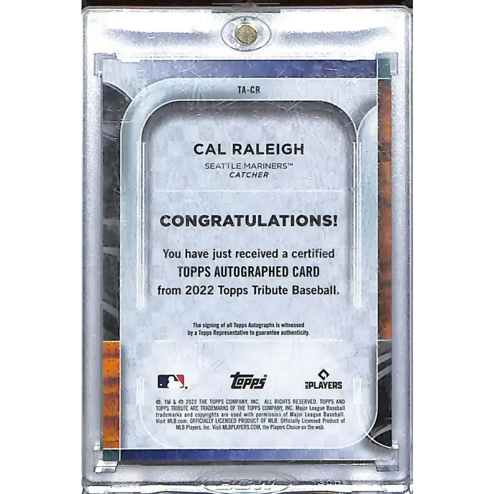 2022 Topps Tribute Green #TA-CR Cal Raleigh NM-MT Auto 85/99 Seattle Mariners - Baseball Card Single