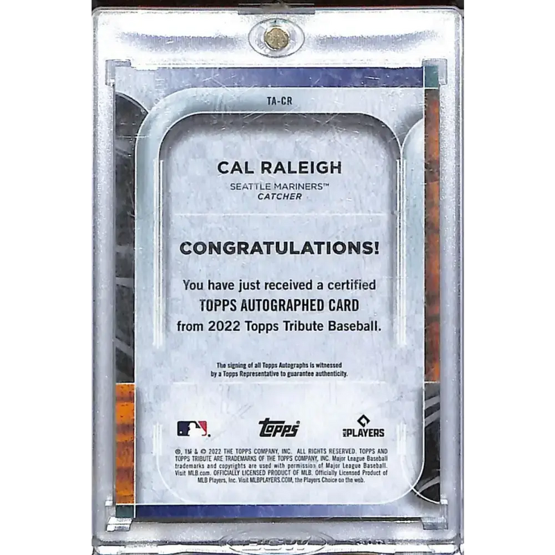 2022 Topps Tribute Green #TA-CR Cal Raleigh NM-MT Auto 85/99 Seattle Mariners - Baseball Card Single