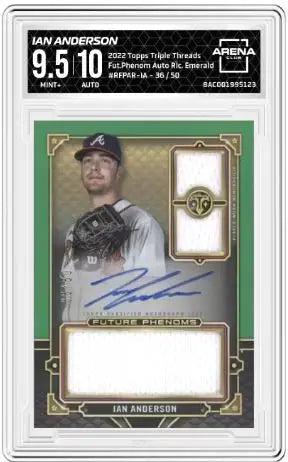 2022 Topps Triple Threads Ian Anderson #RFPAR-IA Emerald 36/50 Arena Club 9.5 - Baseball Card Single
