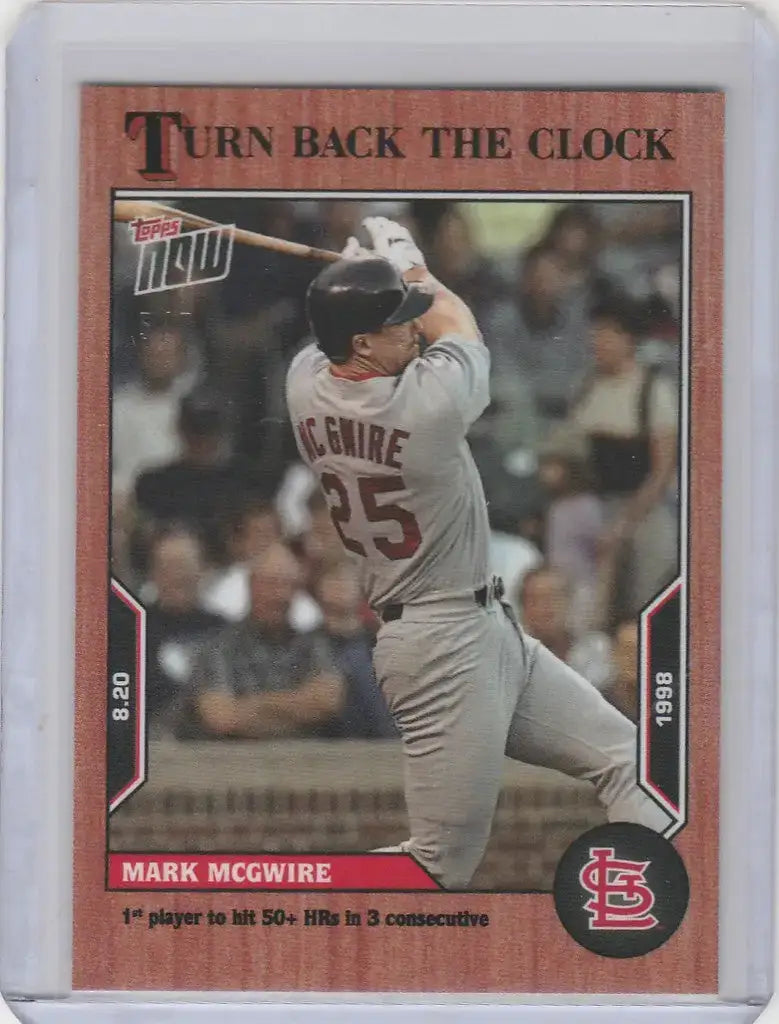 2022 TOPPS TURN BACK THE CLOCK CHERRY PARALLEL #143 MARK MCGWIRE CARDINALS 5/7
