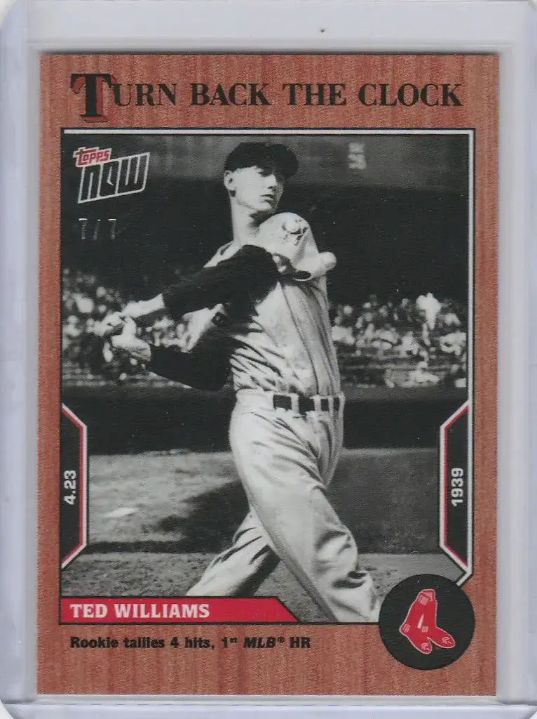 2022 TOPPS TURN BACK THE CLOCK CHERRY PARALLEL #24 TED WILLIAMS RED SOX 7/7