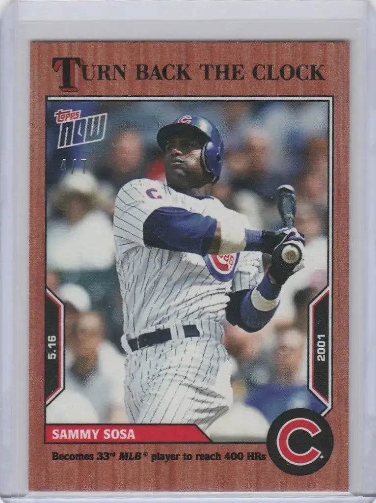 2022 TOPPS TURN BACK THE CLOCK CHERRY PARALLEL #47 SAMMY SOSA CHICAGO CUBS 4/7