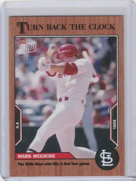 2022 TOPPS TURN BACK THE CLOCK CHERRY PARALLEL #5 MARK MCGWIRE CARDINALS 5/7 - Baseball Card Single
