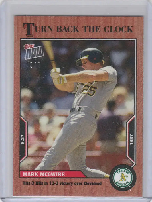 2022 TOPPS TURN BACK THE CLOCK CHERRY PARALLEL #89 MARK MCGWIRE ATHLETICS 2/7 - Baseball Card Single
