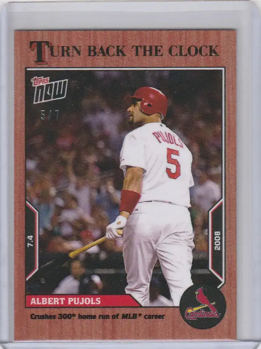 2022 TOPPS TURN BACK THE CLOCK CHERRY PARALLEL #96 ALBERT PUJOLS CARDINALS 5/7 - Baseball Card Single