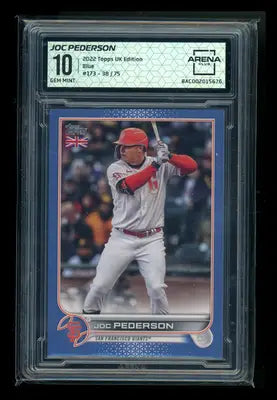 2022 Topps UK Edition Blue Joc Pederson #173 38/75 Baseball Arena Club 10 - Baseball Card Single