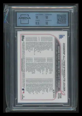 2022 Topps Update Clayton Kershaw #US309 Baseball Arena Club 10 - Baseball Card Single