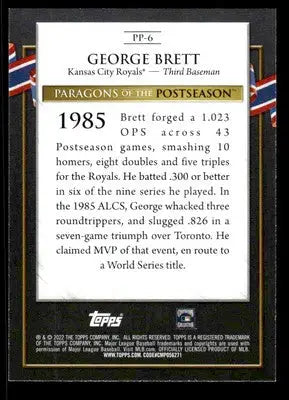 2022 Topps Update #PP-6 George Brett Paragons of the Postseason - Baseball Card Single