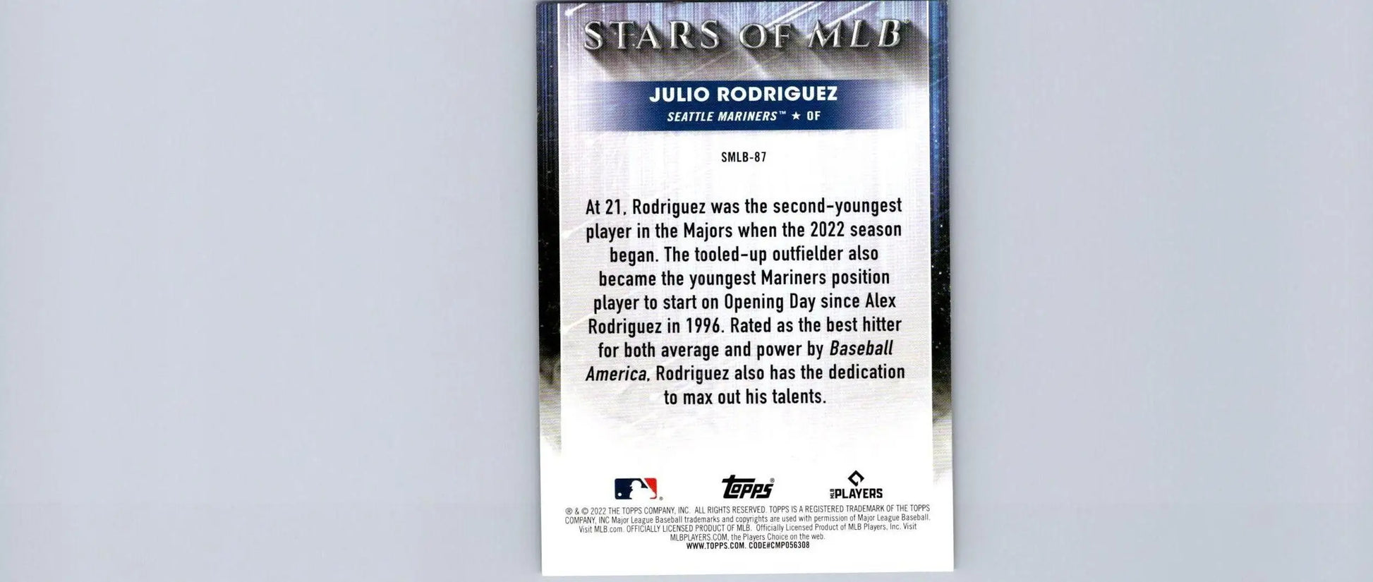 Julio Rodriguez Stars of MLB card from 2022 Topps Update #SMLB-87 collectible series