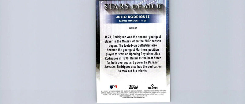 Julio Rodriguez Stars of MLB card from 2022 Topps Update #SMLB-87 collectible series