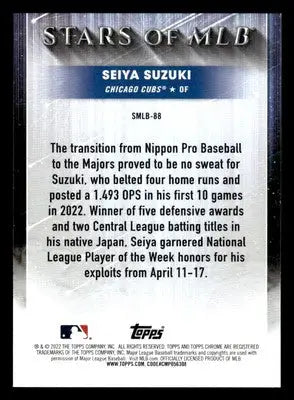 2022 Topps Update #SMLBC-88 Seiya Suzuki Stars of MLB Chrome - Baseball Card Single