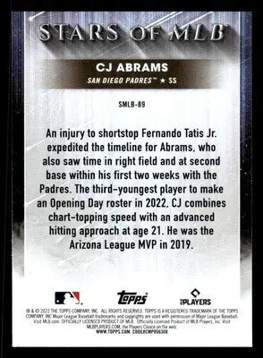 2022 Topps Update #SMLBC-89 CJ Abrams Stars of MLB Chrome