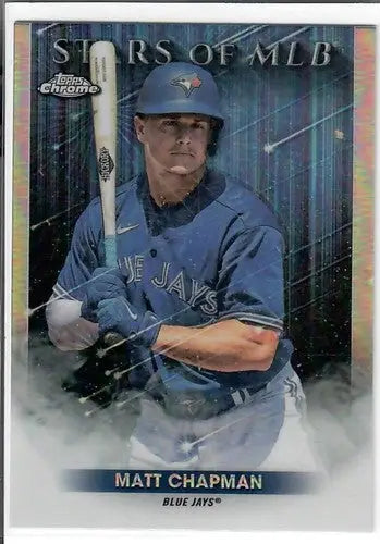 Matt Chapman baseball card from 2022 Topps Update Stars of MLB Chrome Refractor