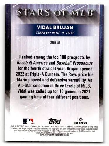 2022 Topps Update Stars of MLB #SMLB-85 Vidal Brujan NM-MT Rays ID:46968 - Baseball Card Single