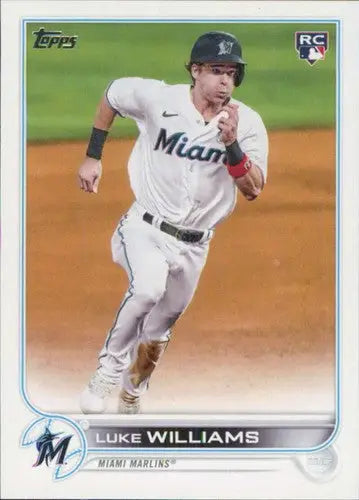 2022 Topps Update Luke Williams baseball card with original gloss, rookie Marlins ID 46538