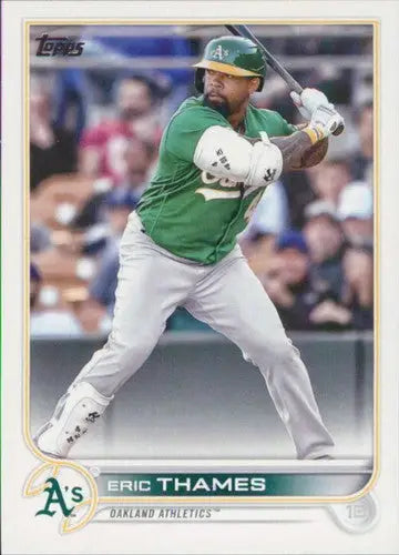 2022 Topps Update Eric Thames baseball card with original gloss for Athletics
