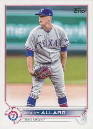 2022 Topps Update US122 Kolby Allard baseball card with original gloss Rangers ID:47092