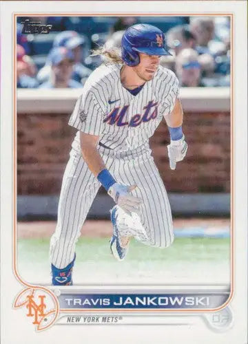Original gloss 2022 Topps Update Travis Jankowski baseball card Mets ID 46550