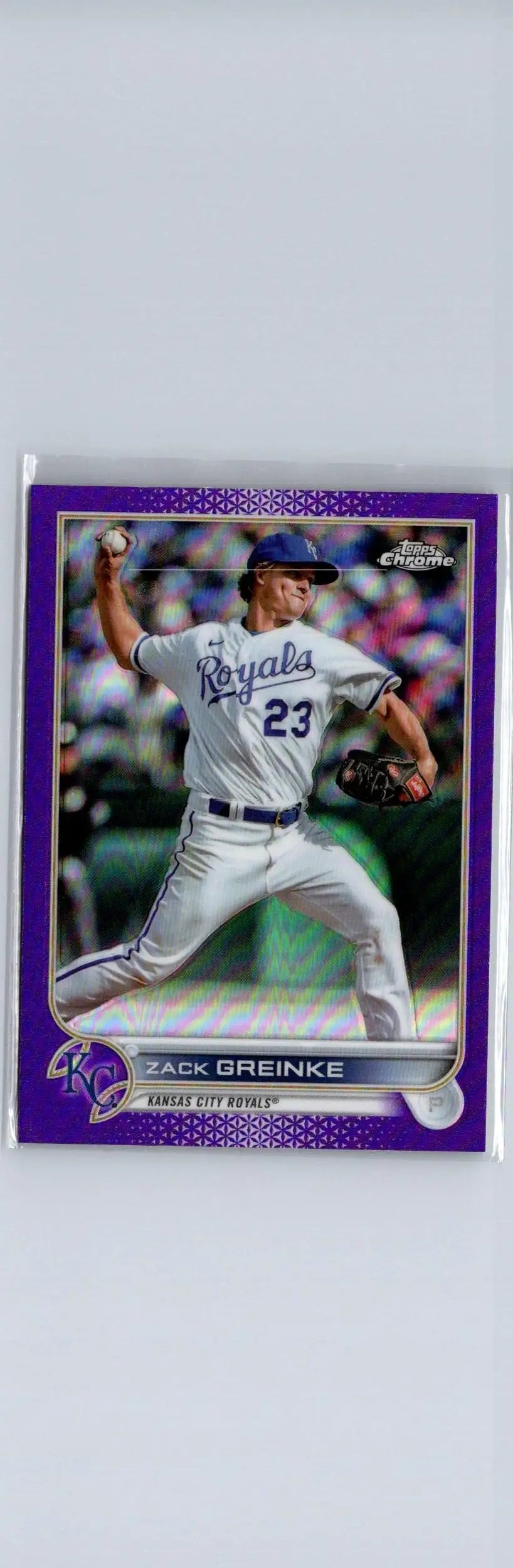 Zack Greinke 2022 Topps Update US127 Purple baseball card showcasing Zack Greinke purple design