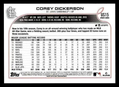 2022 Topps Update #US15 Corey Dickerson - Baseball Card Single