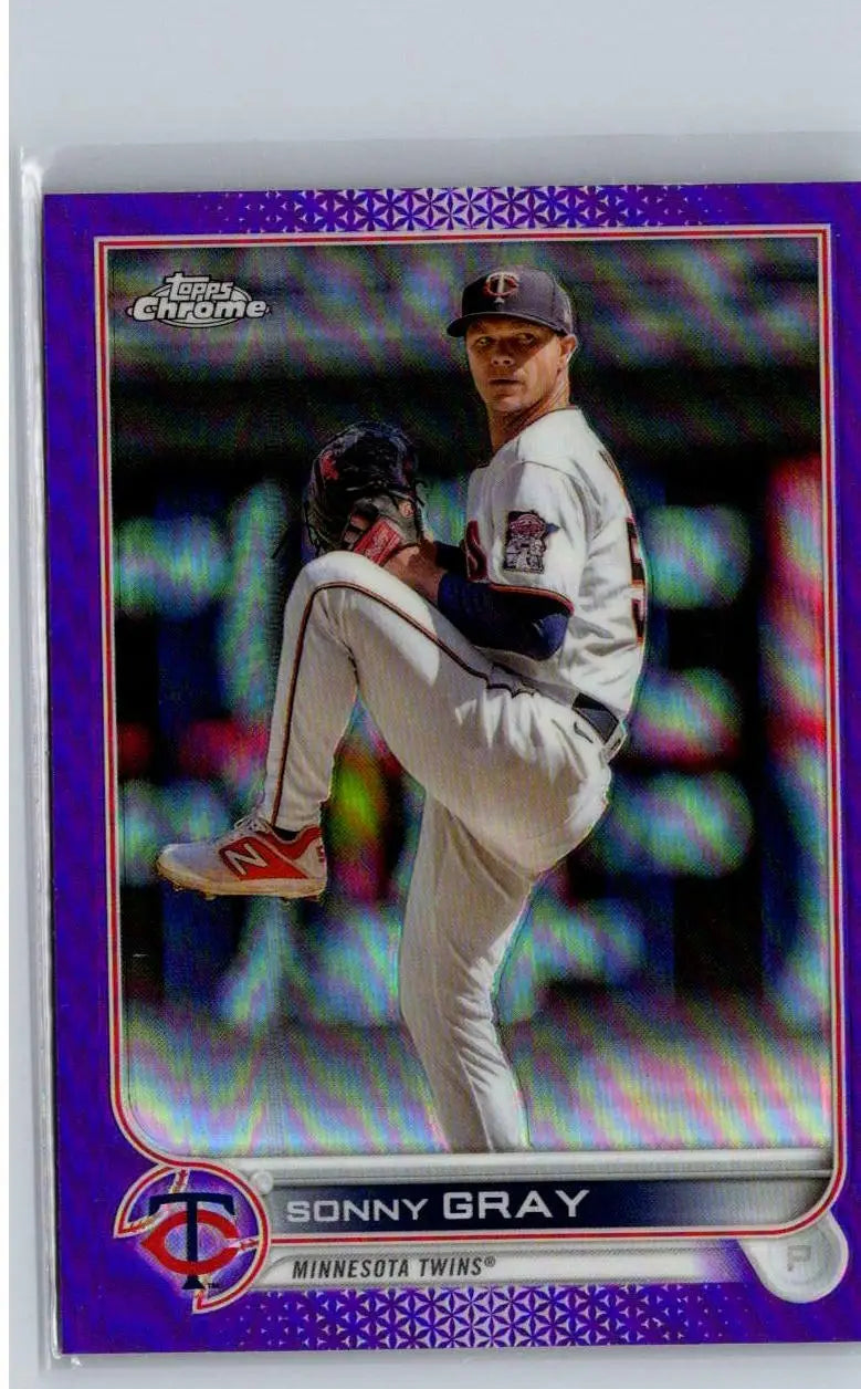 2022 Topps Update US16 Sonny Gray Purple baseball card featuring Sonny Gray athlete