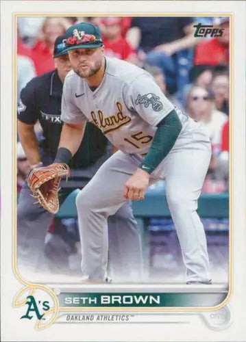 Original gloss 2022 Topps Update US166 Seth Brown Oakland Athletics baseball card