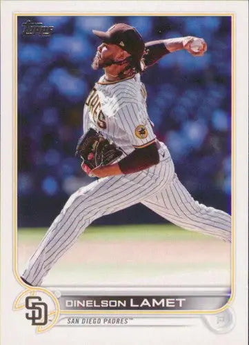 Original gloss US18 Dinelson Lamet baseball card from 2022 Topps Update Padres