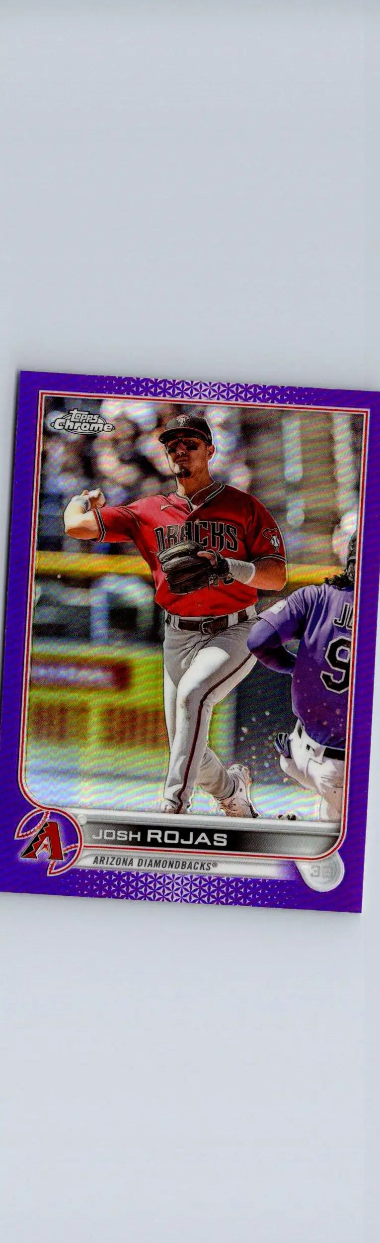 Purple Josh Rojas baseball card from 2022 Topps Update US180 featuring Josh Rojas Purple