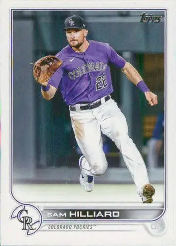 Original gloss 2022 Topps Update US206 Sam Hilliard baseball card Rockies NM-MT