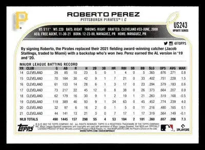 2022 Topps Update #US243 Roberto Perez - Baseball Card Single