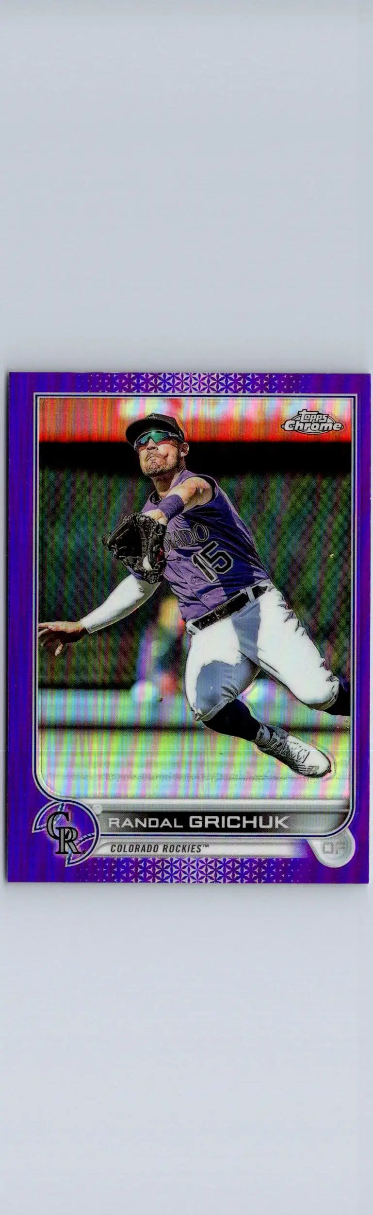 Purple baseball card featuring Randal Grichuk from 2022 Topps Update US27 Randal Grichuk Purple