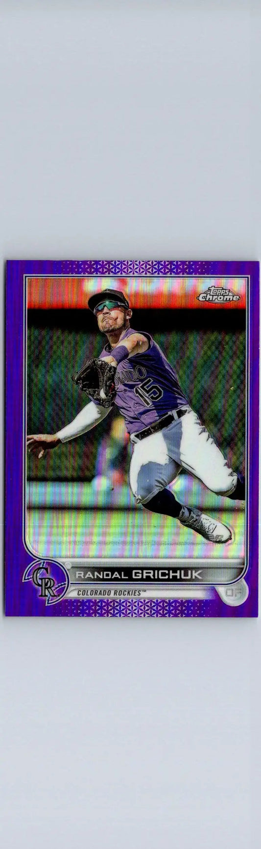 Purple baseball card featuring Randal Grichuk from 2022 Topps Update US27 Randal Grichuk Purple