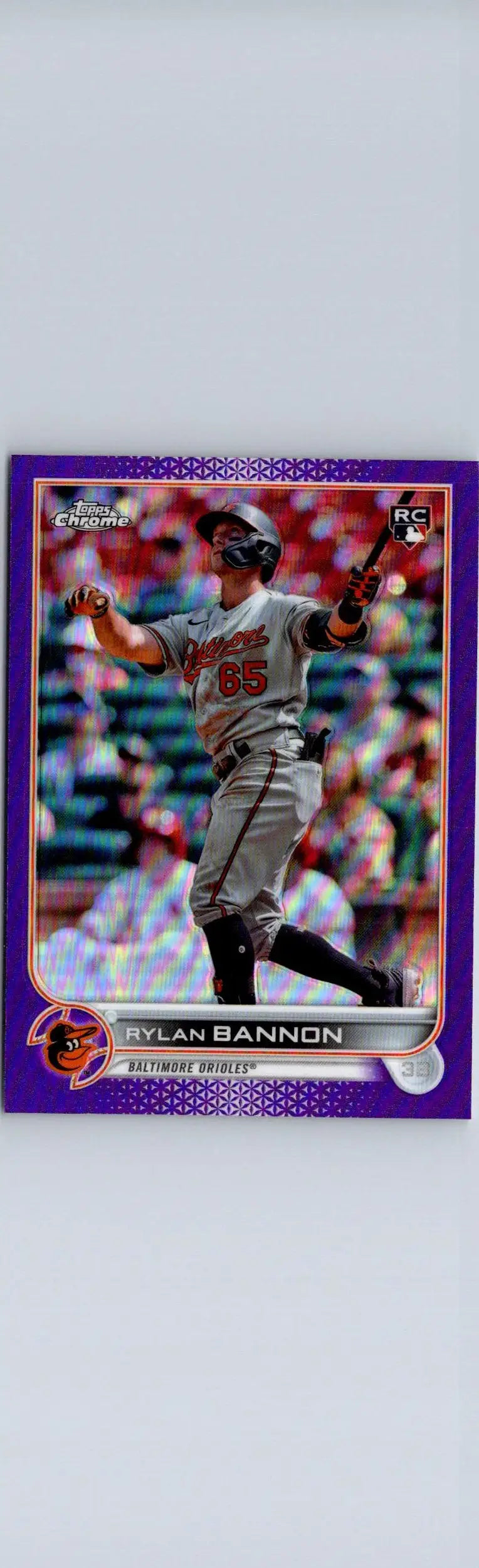 2022 Topps Update US70 Rylan Bannon Purple baseball card featuring Rylan Bannon