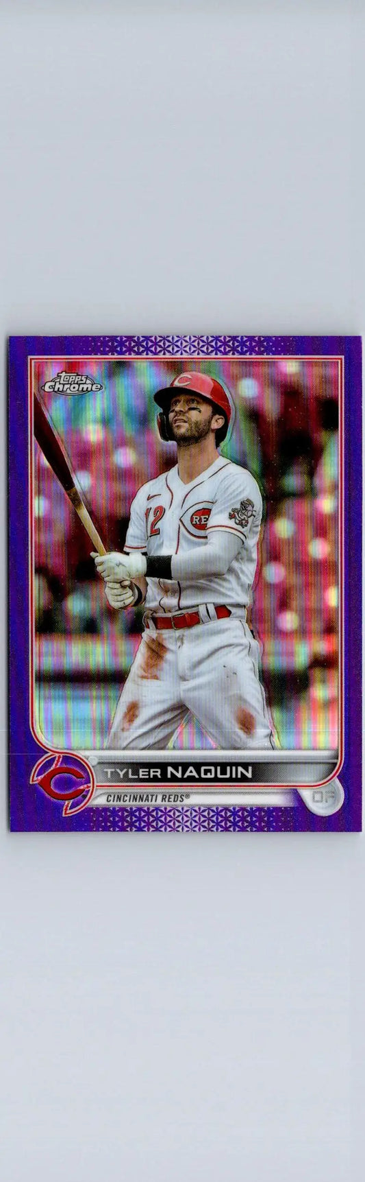 2022 Topps Update US80 Tyler Naquin Purple baseball card featuring Tyler Naquin collectible