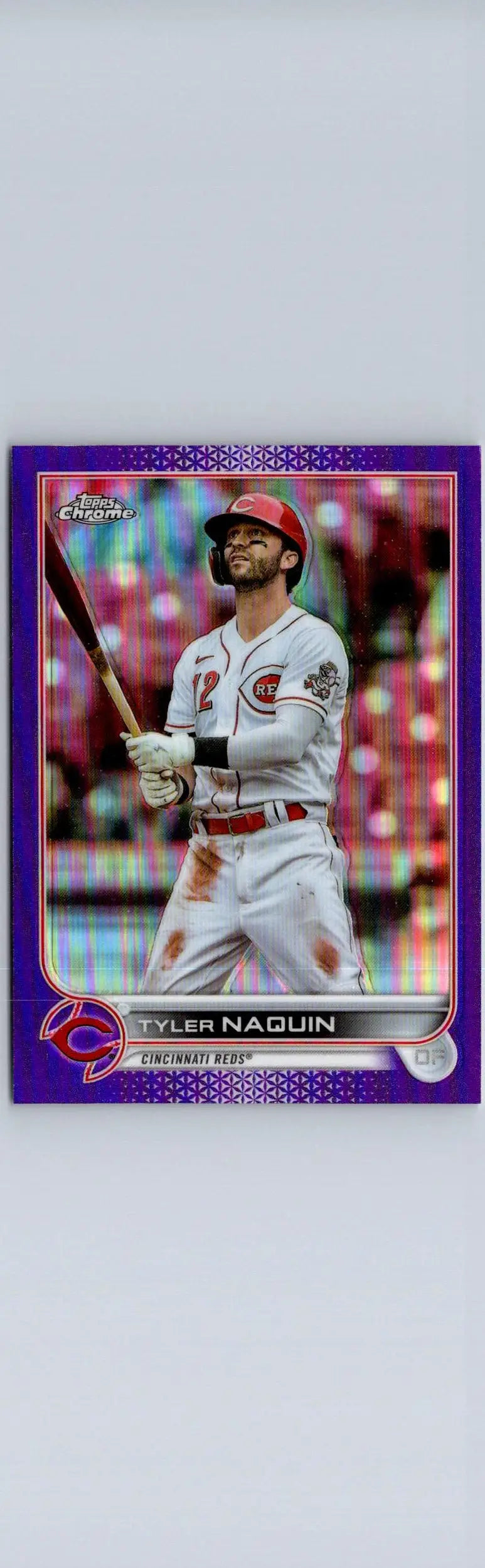 2022 Topps Update US80 Tyler Naquin Purple baseball card featuring Tyler Naquin collectible