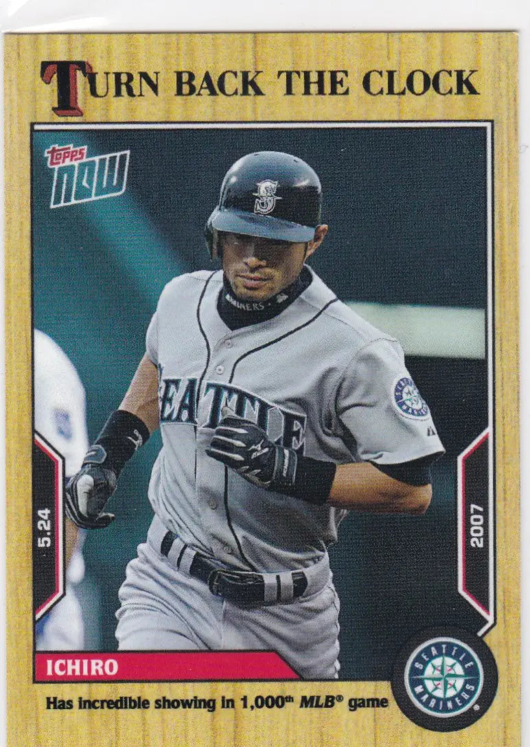 Baseball card of Ichiro Suzuki in Seattle Mariners uniform from 2022 Tuen Back the Clock series