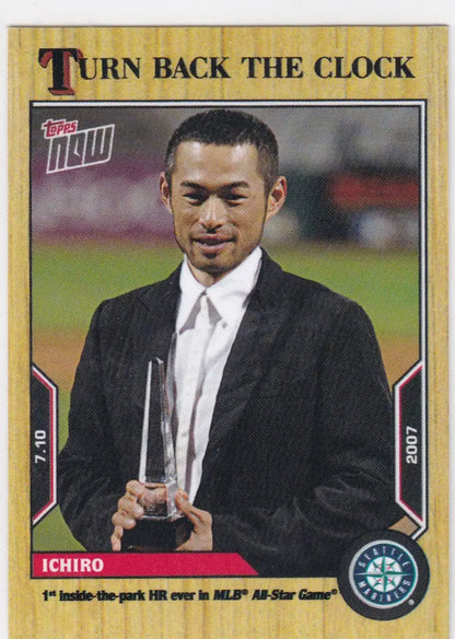 Baseball trading card of Ichiro Suzuki from 2022 TURN BACK THE CLOCK series featuring Seattle Mariners
