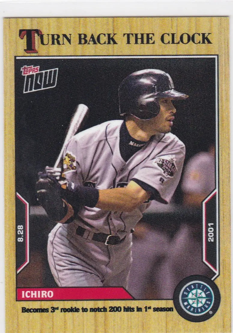 Baseball trading card featuring Ichiro Suzuki from 2022 TURN BACK THE CLOCK Seattle Mariners collection