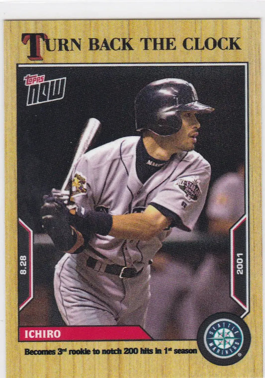 Baseball trading card featuring Ichiro Suzuki from 2022 TURN BACK THE CLOCK Seattle Mariners collection