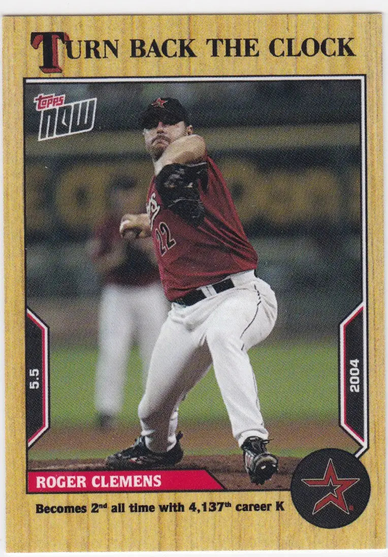 Baseball trading card featuring Roger Clemens Houston Astros from 2022 Turn Back the Clock